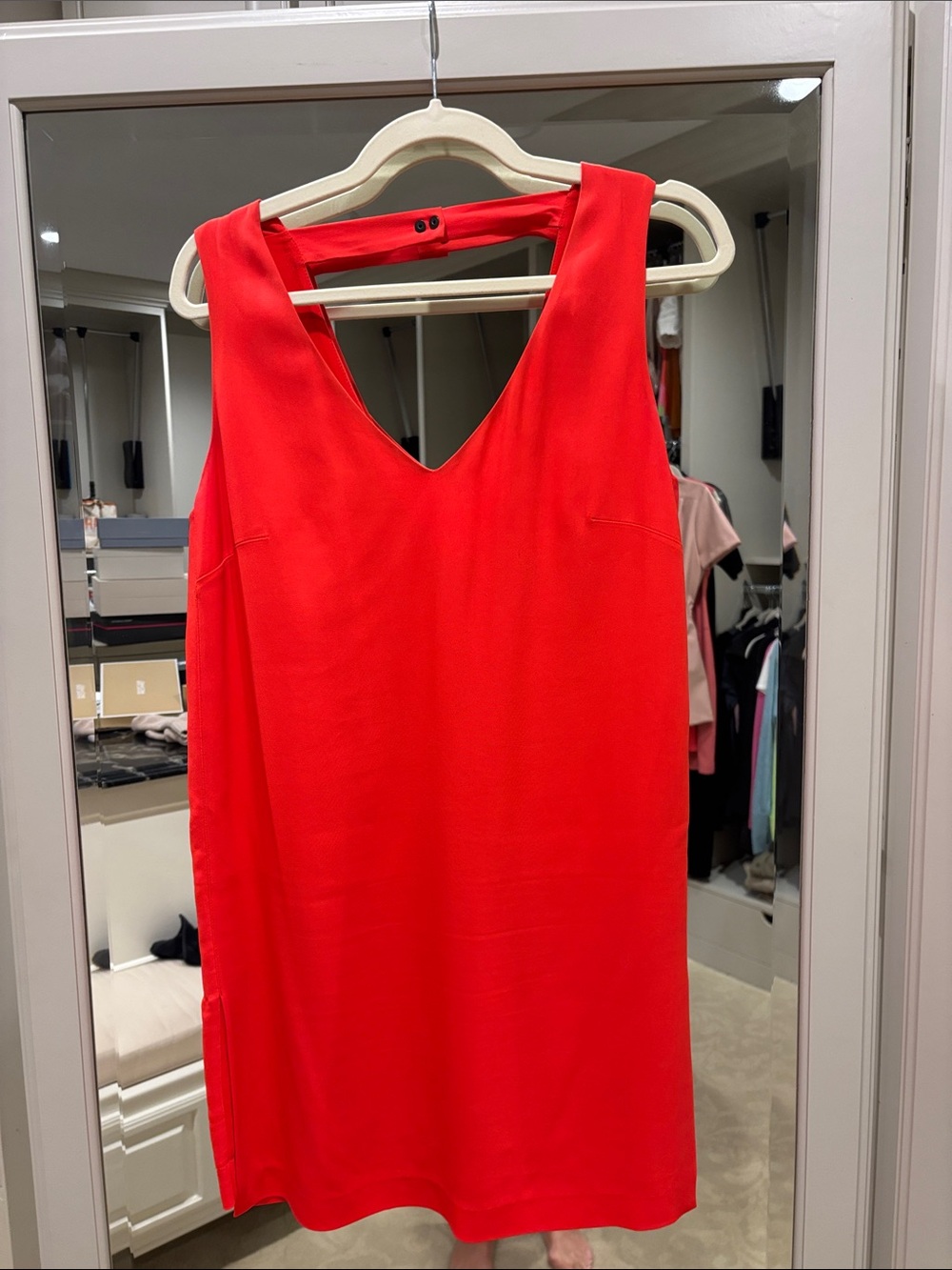 Robert Rodriguez Bright Red V-Neck Sleeveless Mini Dress